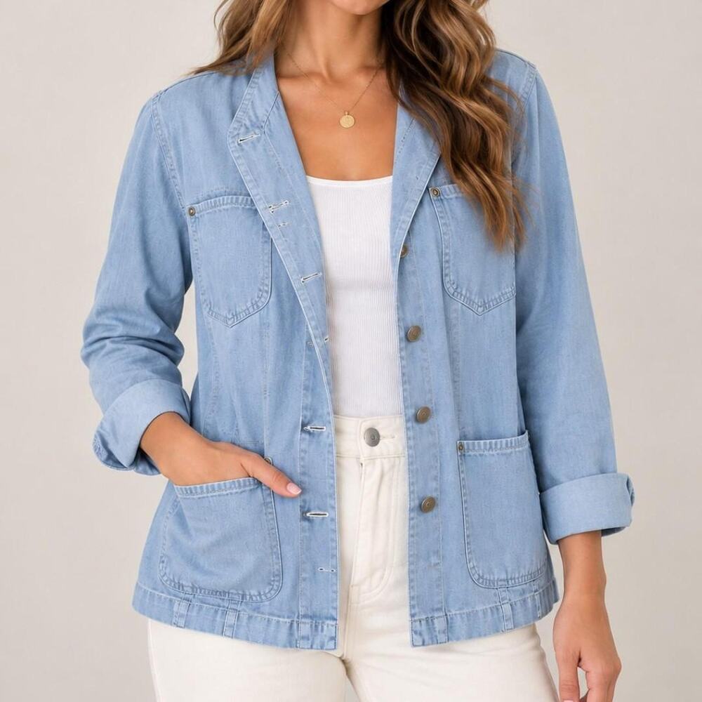 Liz claiborne blue cotton button up